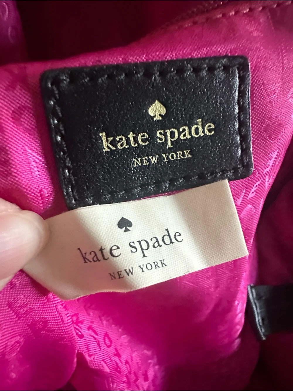 kate spade Black Jacquard duffle with Cream Contrast Straps